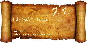Fükő Irma névjegykártya